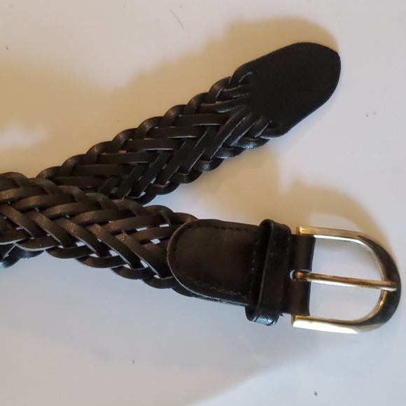 New womens braided leather black belt size M/L - Picture 3 of 5